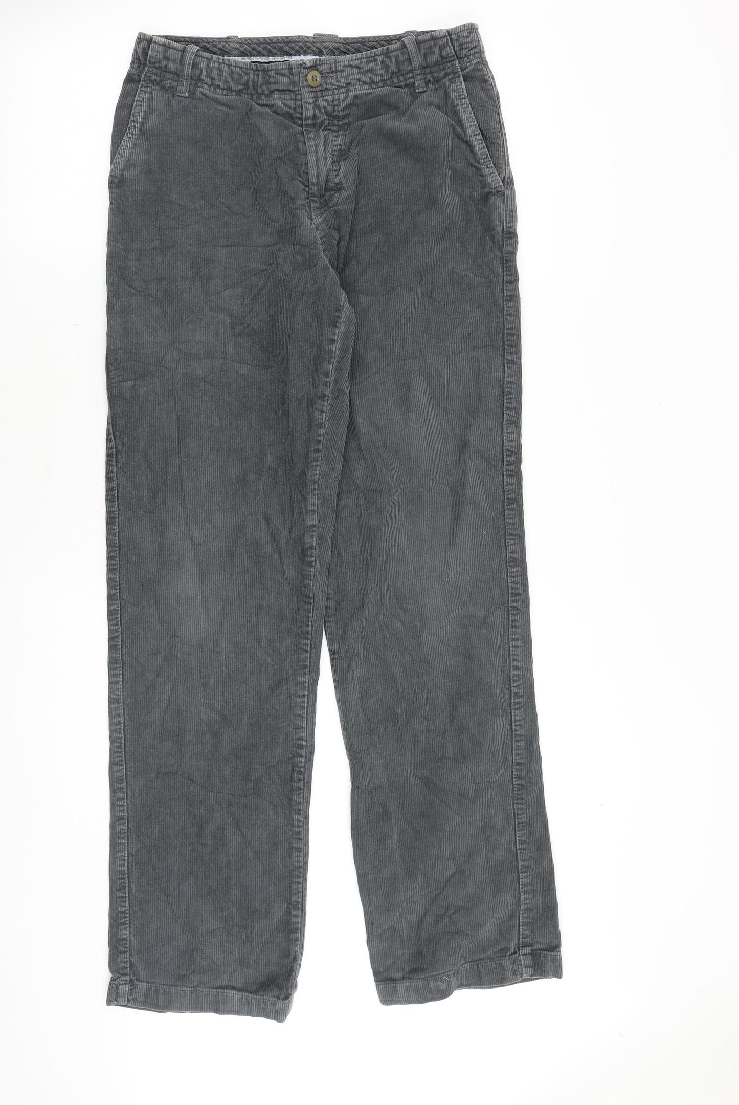 Preworn Mens Grey Cotton Trousers Size 30 in Regular Zip