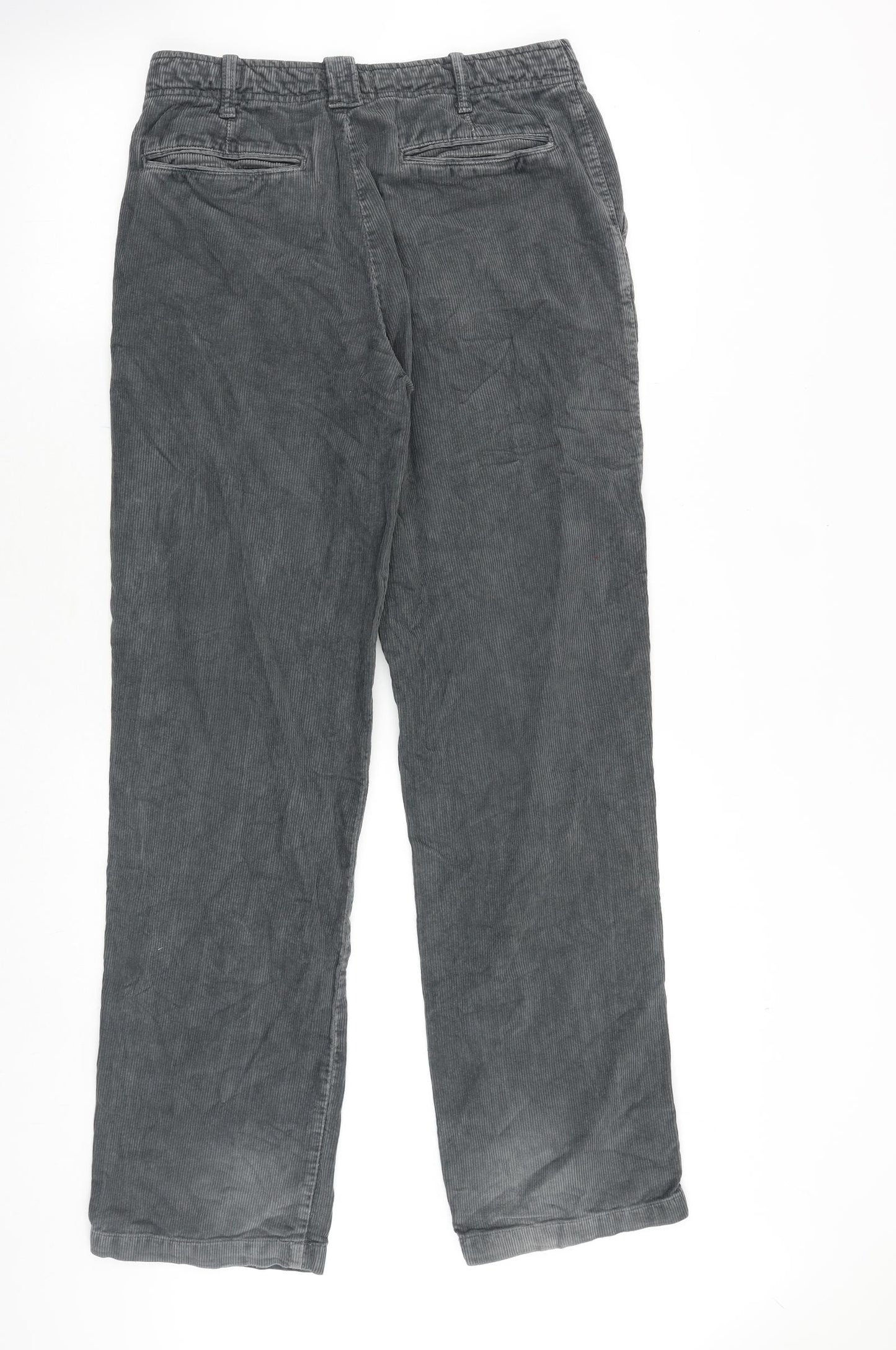 Preworn Mens Grey Cotton Trousers Size 30 in Regular Zip