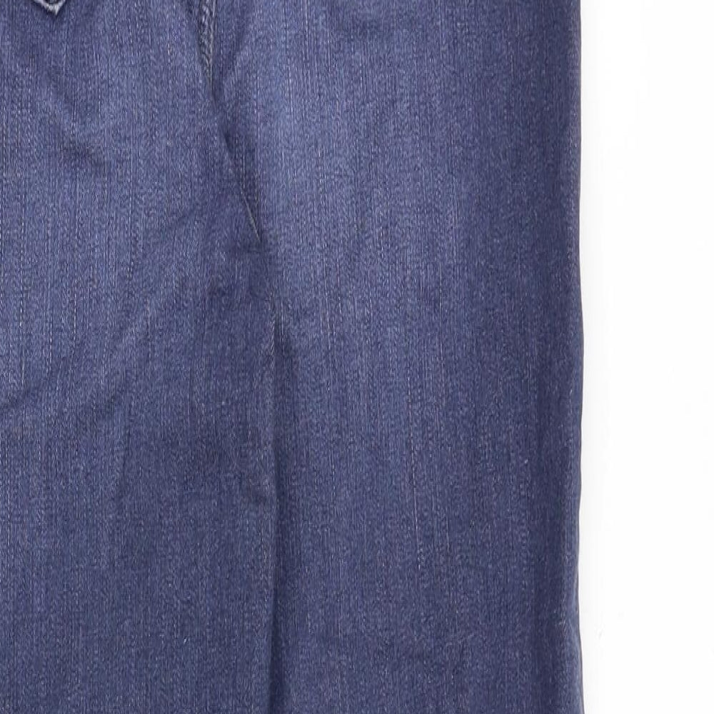 Marks and Spencer Womens Blue Cotton Straight Jeans Size 8 Regular Zip