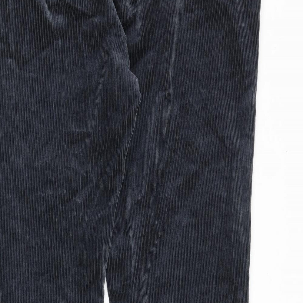 Marks and Spencer Mens Blue Cotton Trousers Size 36 in Regular Zip