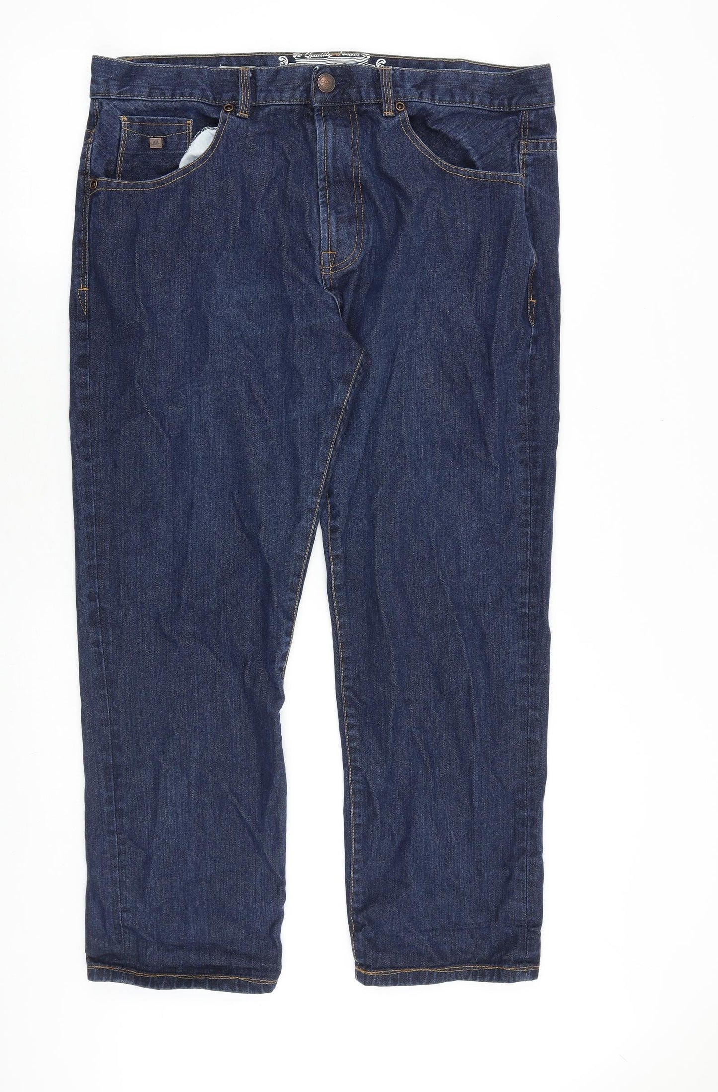 MANTARAY PRODUCTS Mens Blue Cotton Straight Jeans Size 38 in Regular Zip