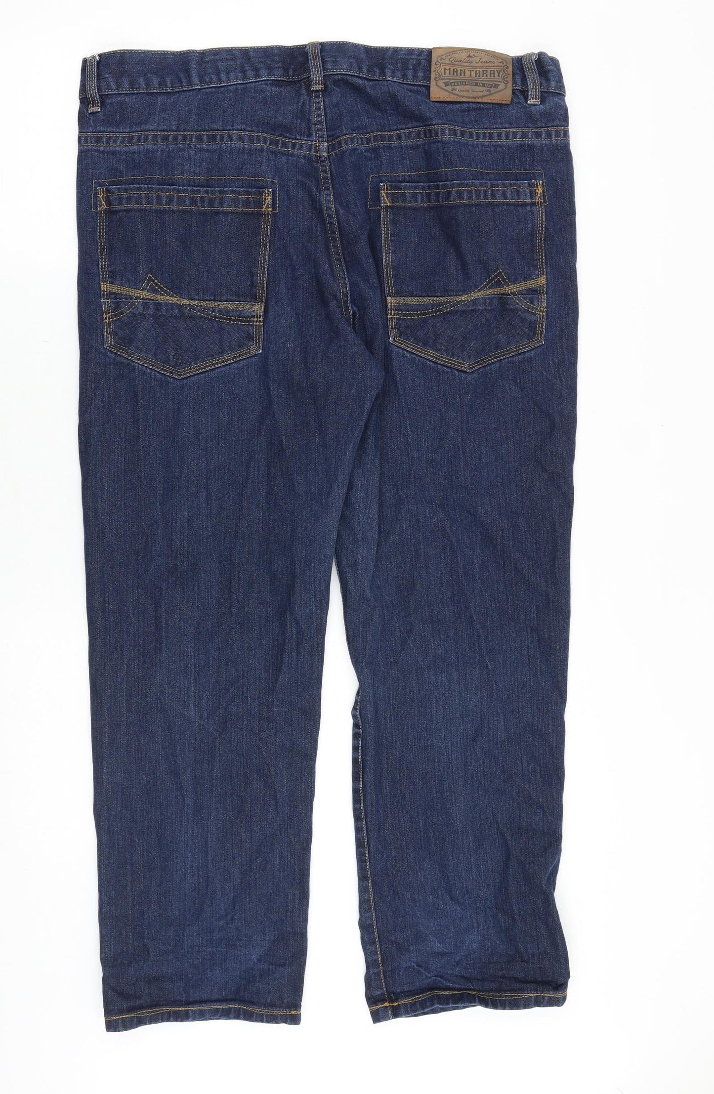 MANTARAY PRODUCTS Mens Blue Cotton Straight Jeans Size 38 in Regular Zip