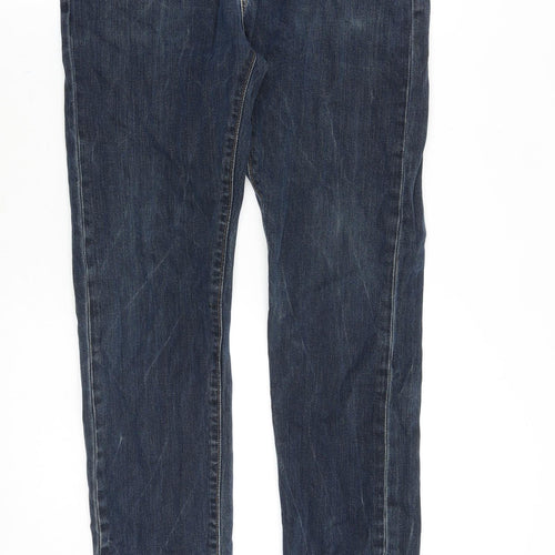 Levi's Mens Blue Cotton Straight Jeans Size 34 in Regular Zip - Distressed Hems