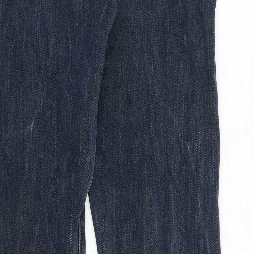 Levi's Mens Blue Cotton Straight Jeans Size 34 in Regular Zip - Distressed Hems