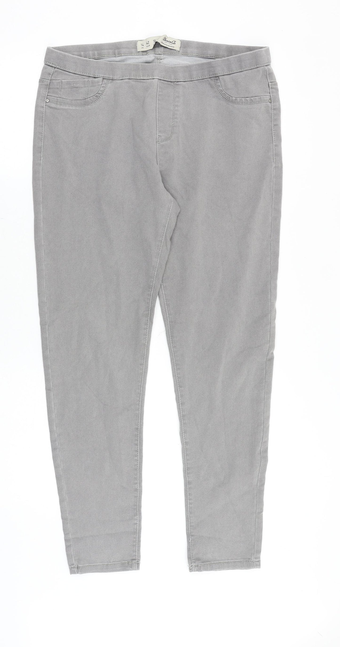Denim & Co. Womens Grey Cotton Jegging Jeans Size 14 Slim