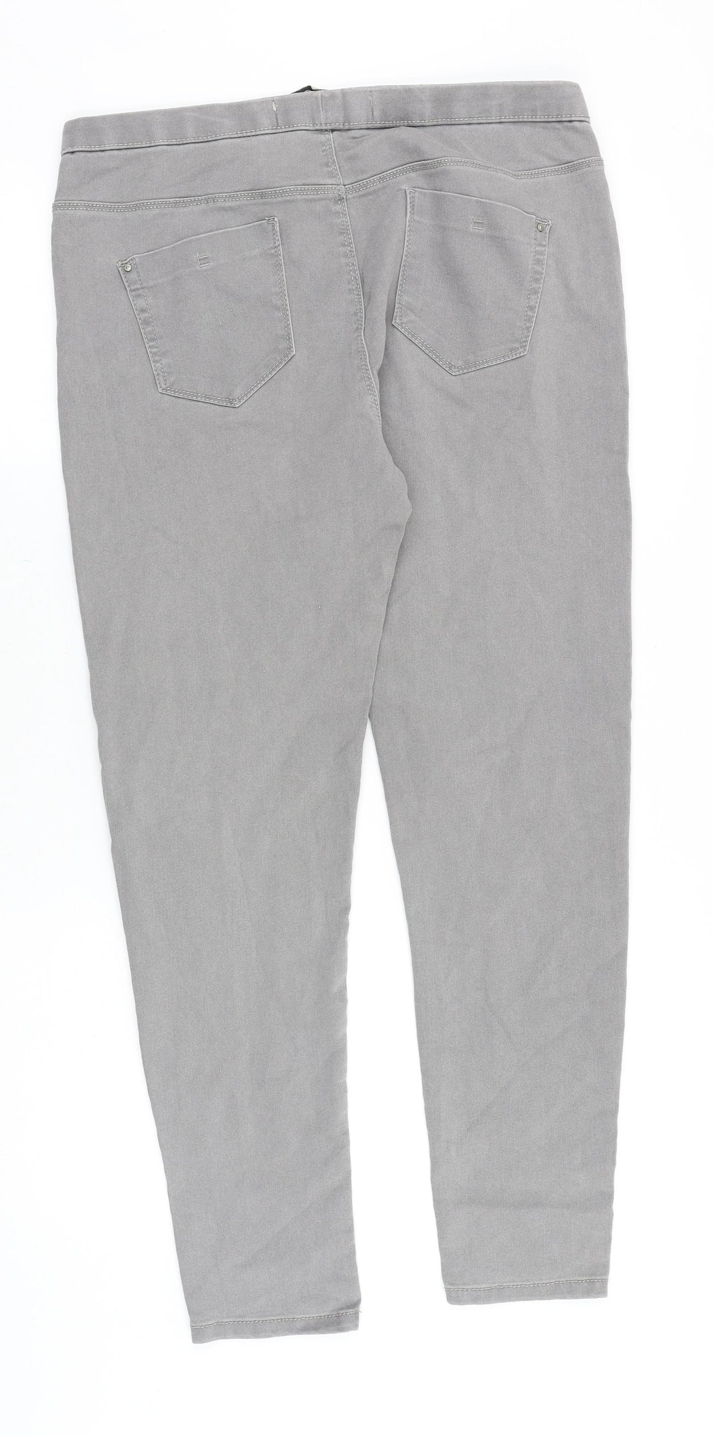 Denim & Co. Womens Grey Cotton Jegging Jeans Size 14 Slim