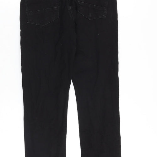 NEXT Girls Black Cotton Straight Jeans Size 11 Years Slim Zip