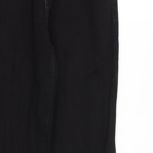 NEXT Girls Black Cotton Straight Jeans Size 11 Years Slim Zip