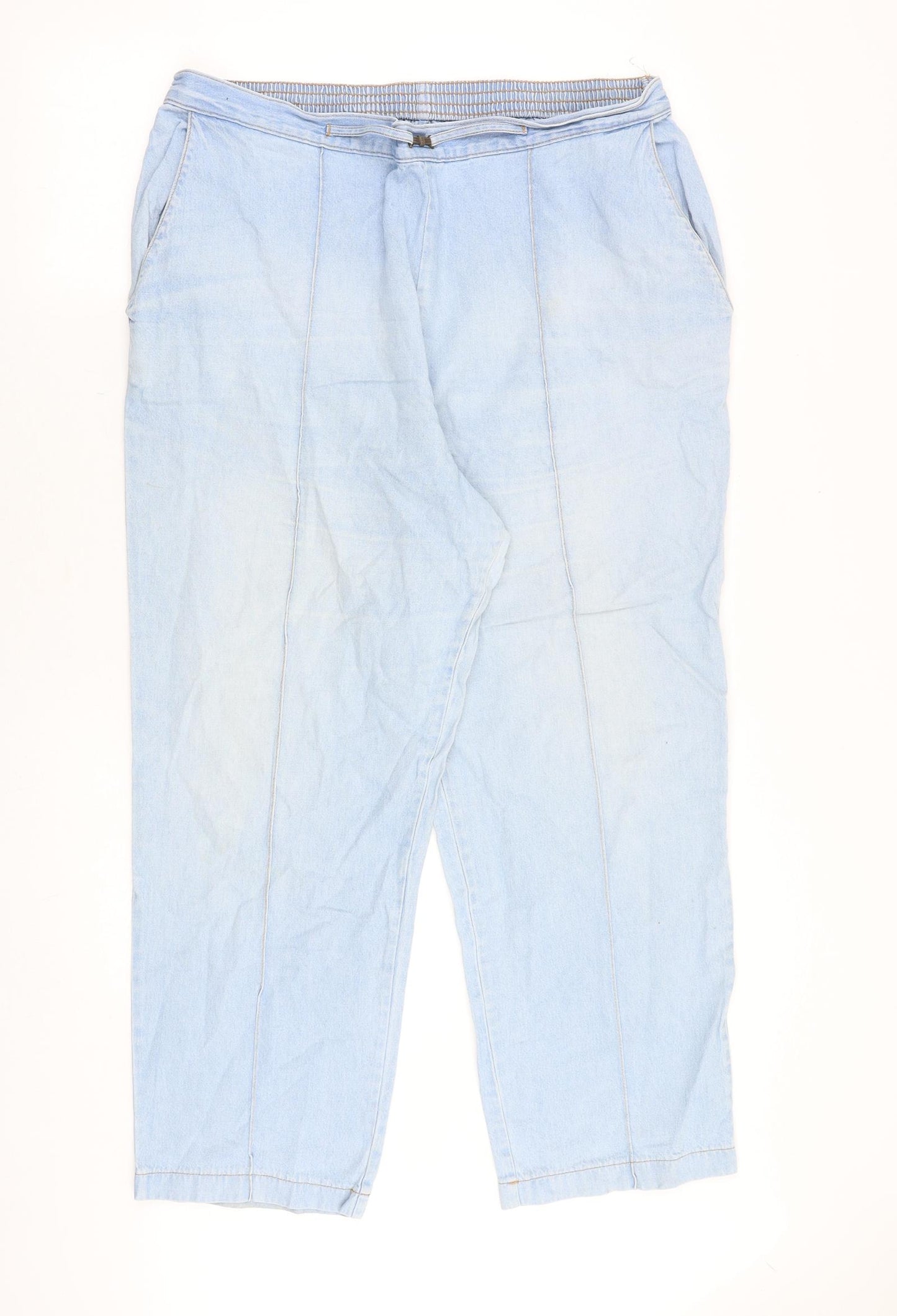 Marks and Spencer Womens Blue Cotton Straight Jeans Size 20 Regular