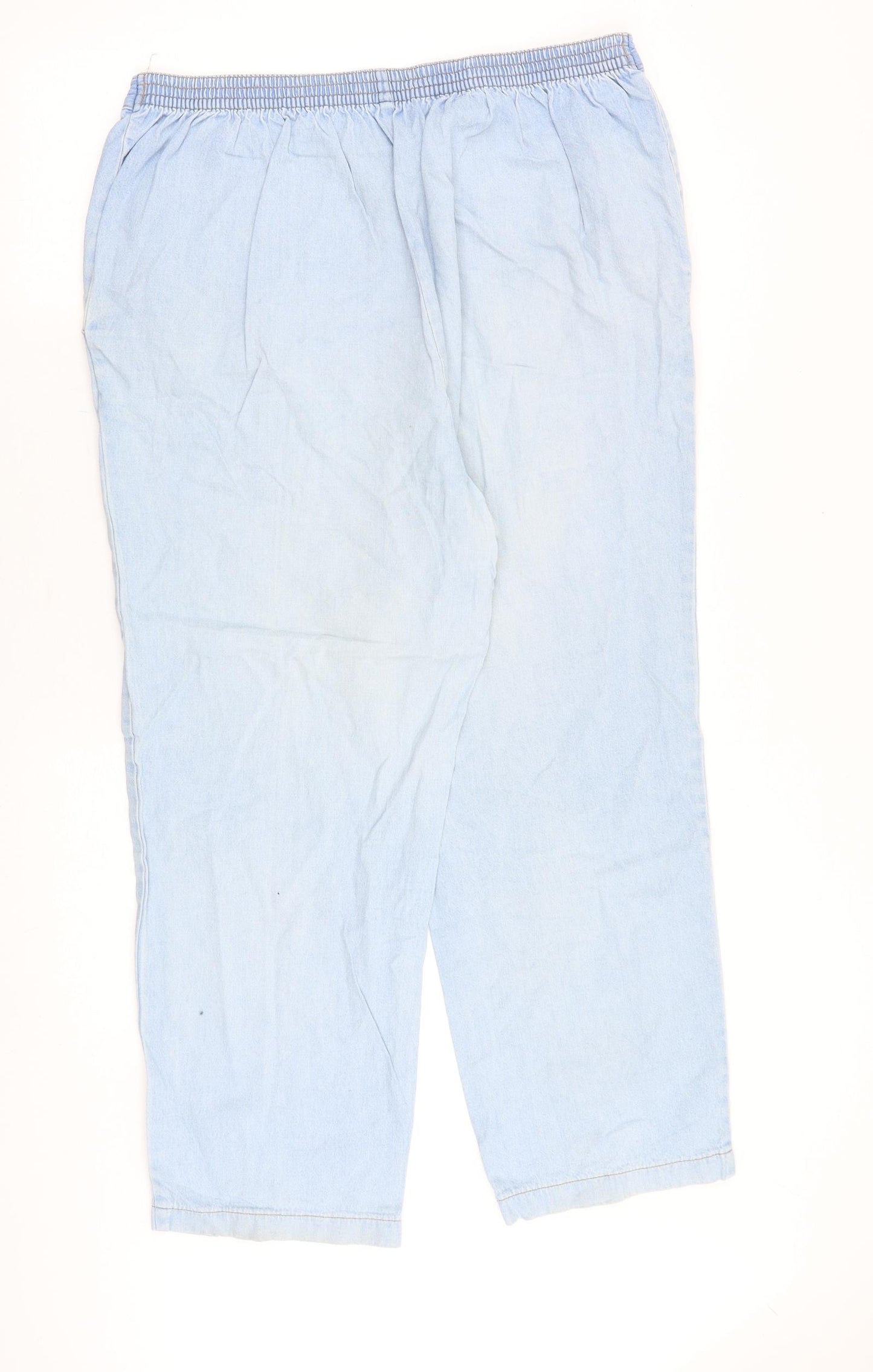 Marks and Spencer Womens Blue Cotton Straight Jeans Size 20 Regular