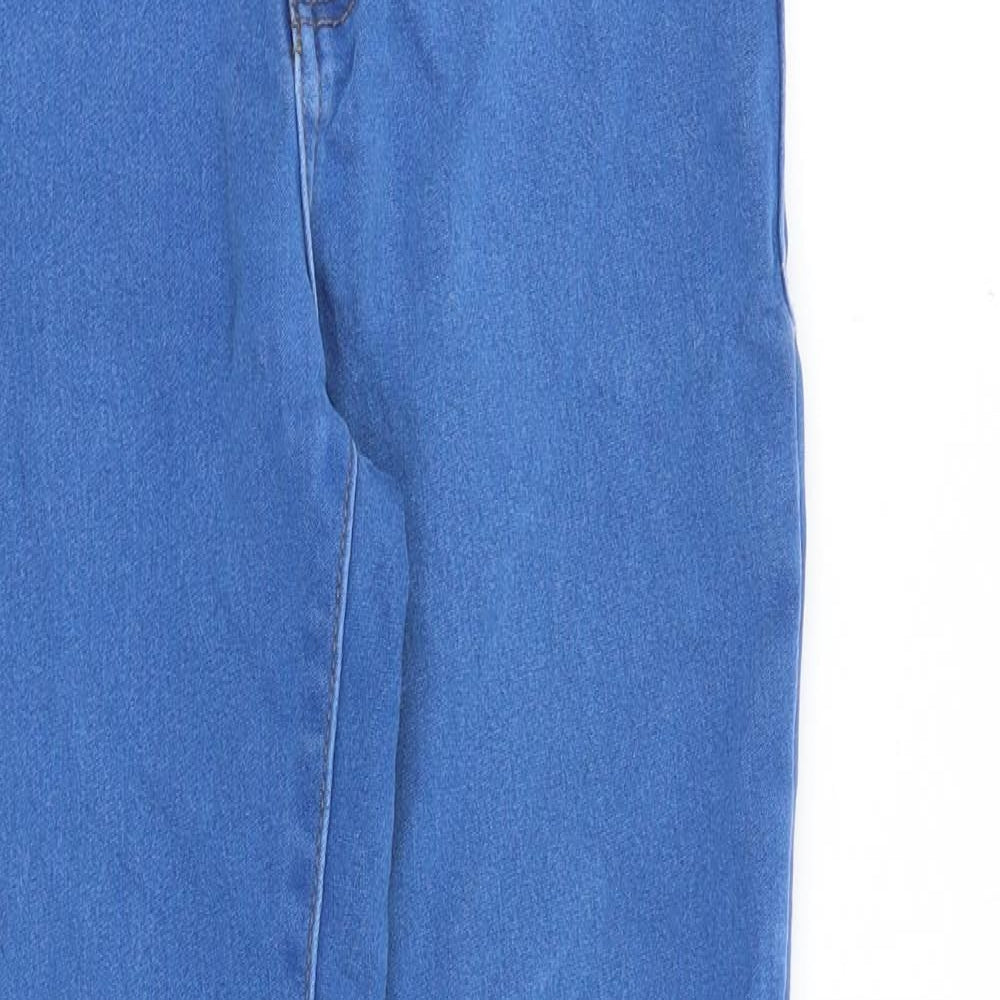 Denim & Co. Womens Blue Cotton Skinny Jeans Size 8 Slim Zip - Distressed Hems