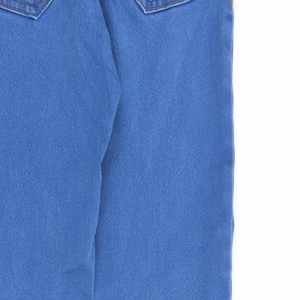 Denim & Co. Womens Blue Cotton Skinny Jeans Size 8 Slim Zip - Distressed Hems