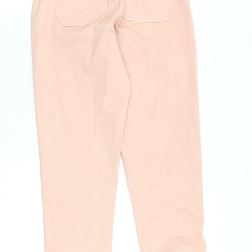 Marks and Spencer Womens Pink Cotton Tapered Jeans Size 6 Regular Zip