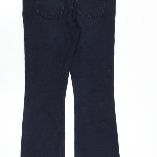 Marks and Spencer Womens Blue Cotton Bootcut Jeans Size 12 Regular Zip