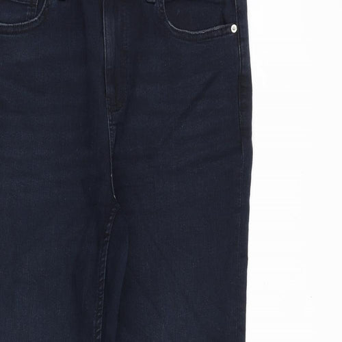 Marks and Spencer Womens Blue Cotton Bootcut Jeans Size 12 Regular Zip