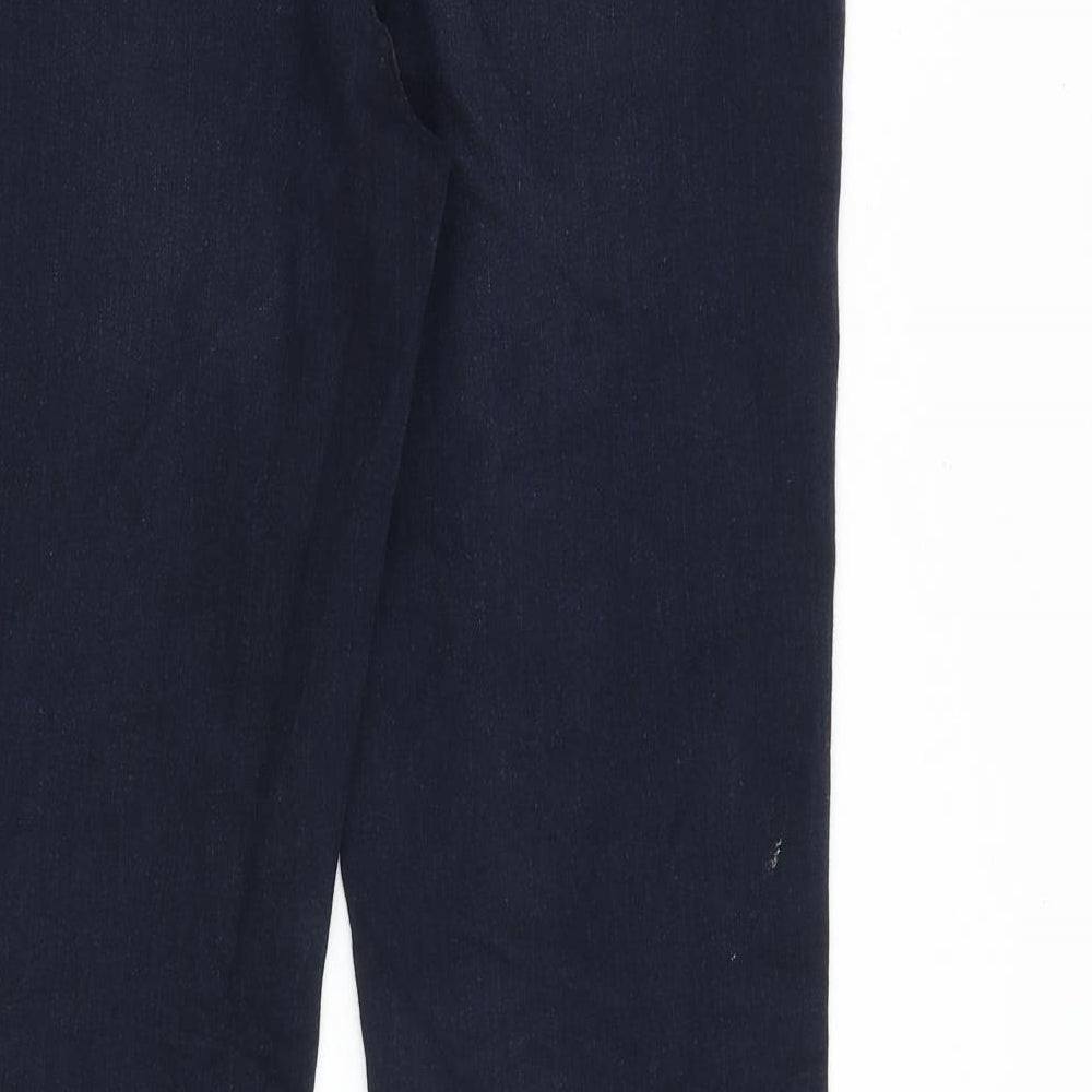 Marks and Spencer Womens Blue Cotton Bootcut Jeans Size 12 Regular Zip