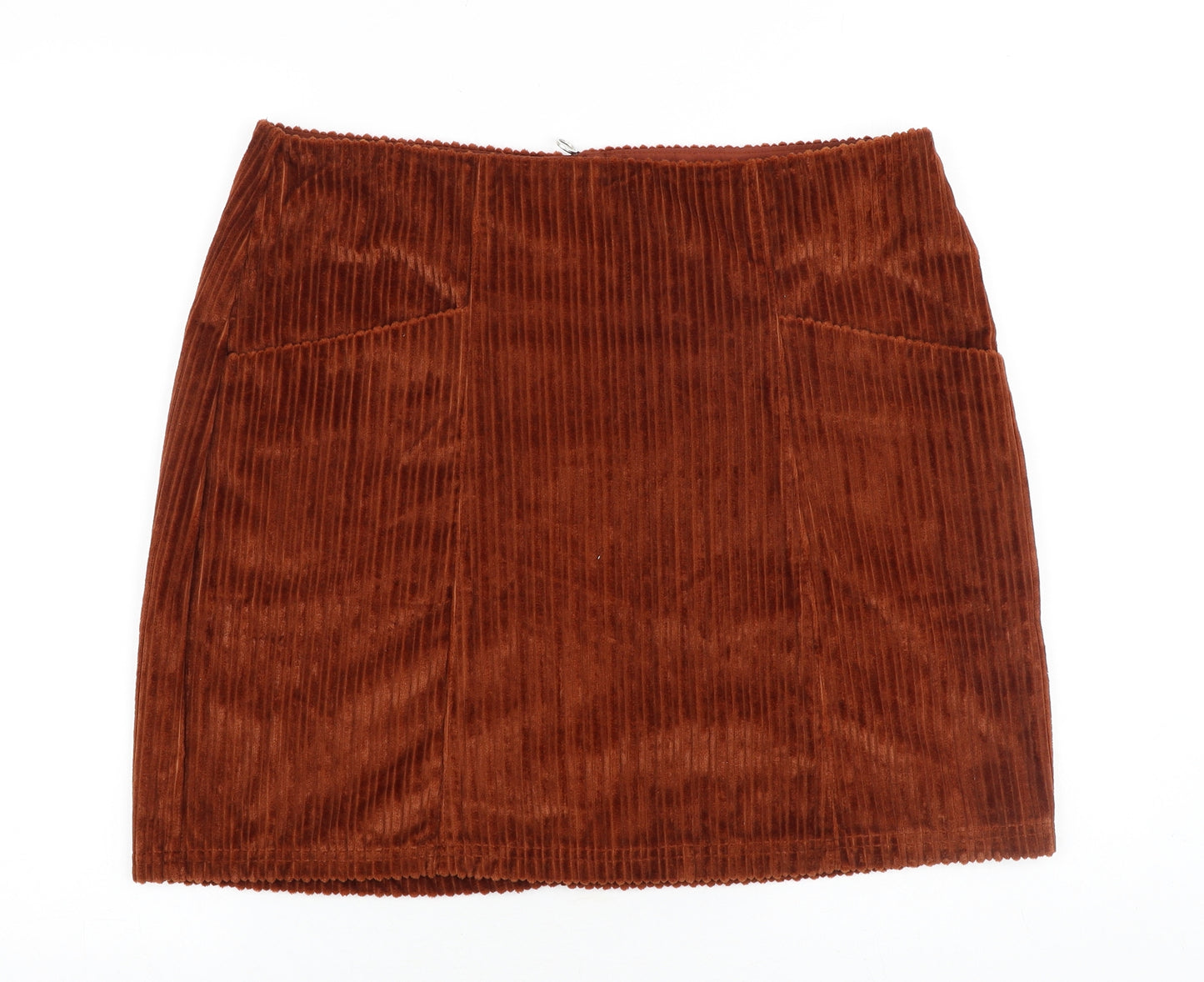 George Womens Orange Cotton A-Line Skirt Size 36 in Zip