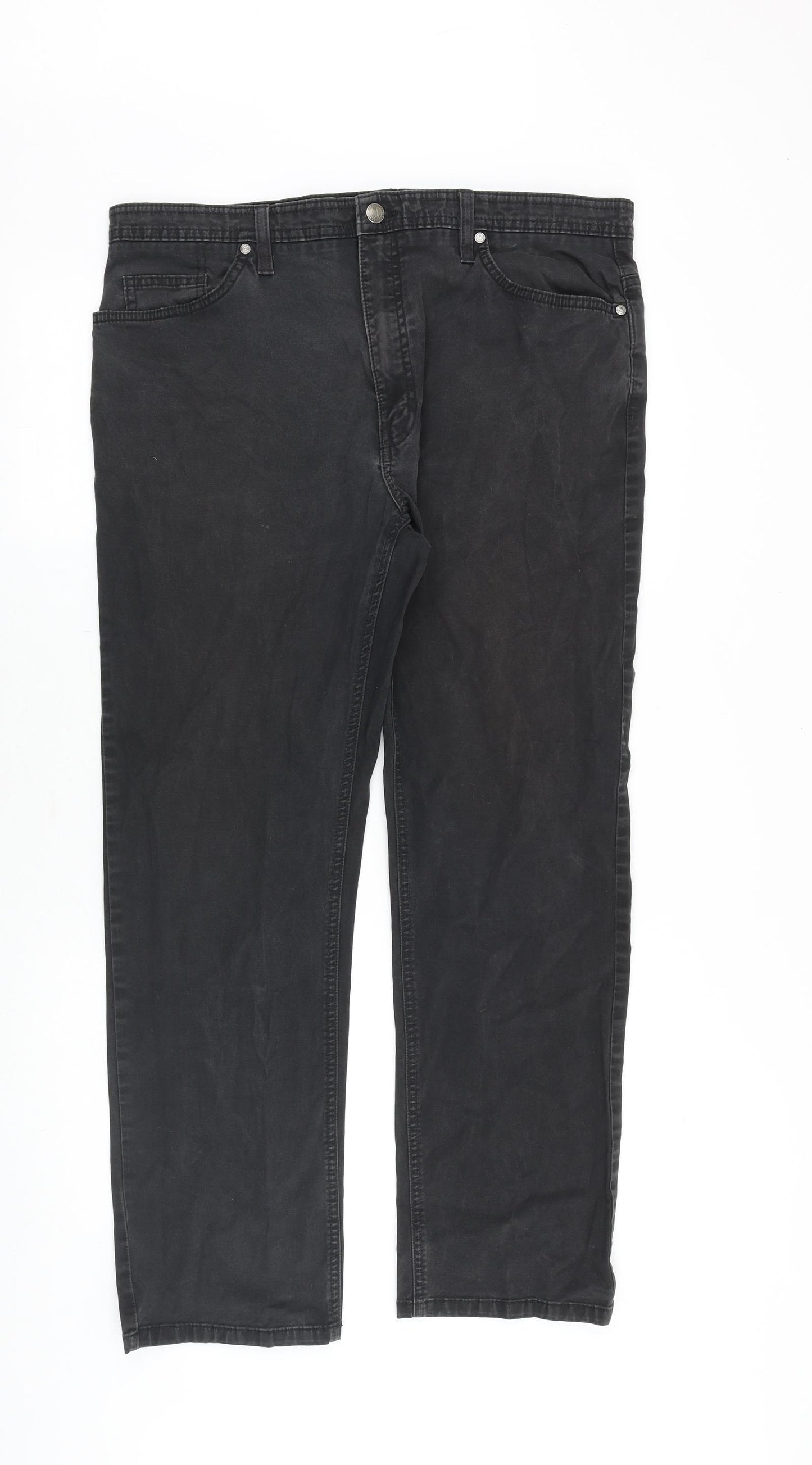 Blue Harbour Mens Black Cotton Straight Jeans Size 36 in Regular Zip