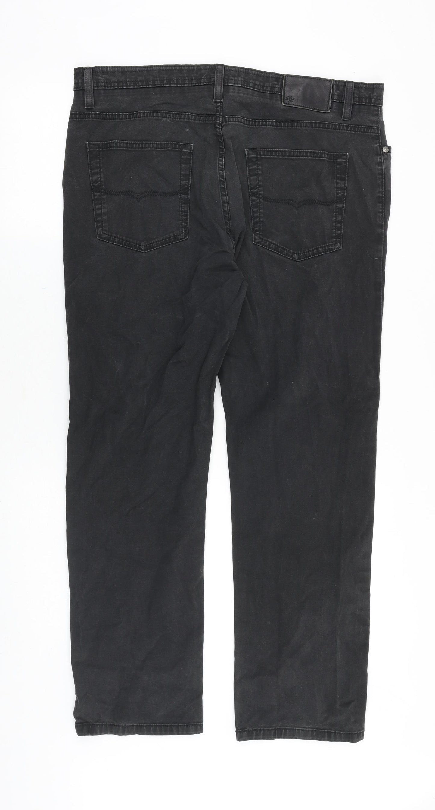 Blue Harbour Mens Black Cotton Straight Jeans Size 36 in Regular Zip