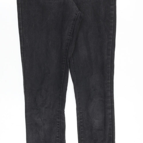 Denim & Co. Womens Black Cotton Skinny Jeans Size 12 Slim Zip