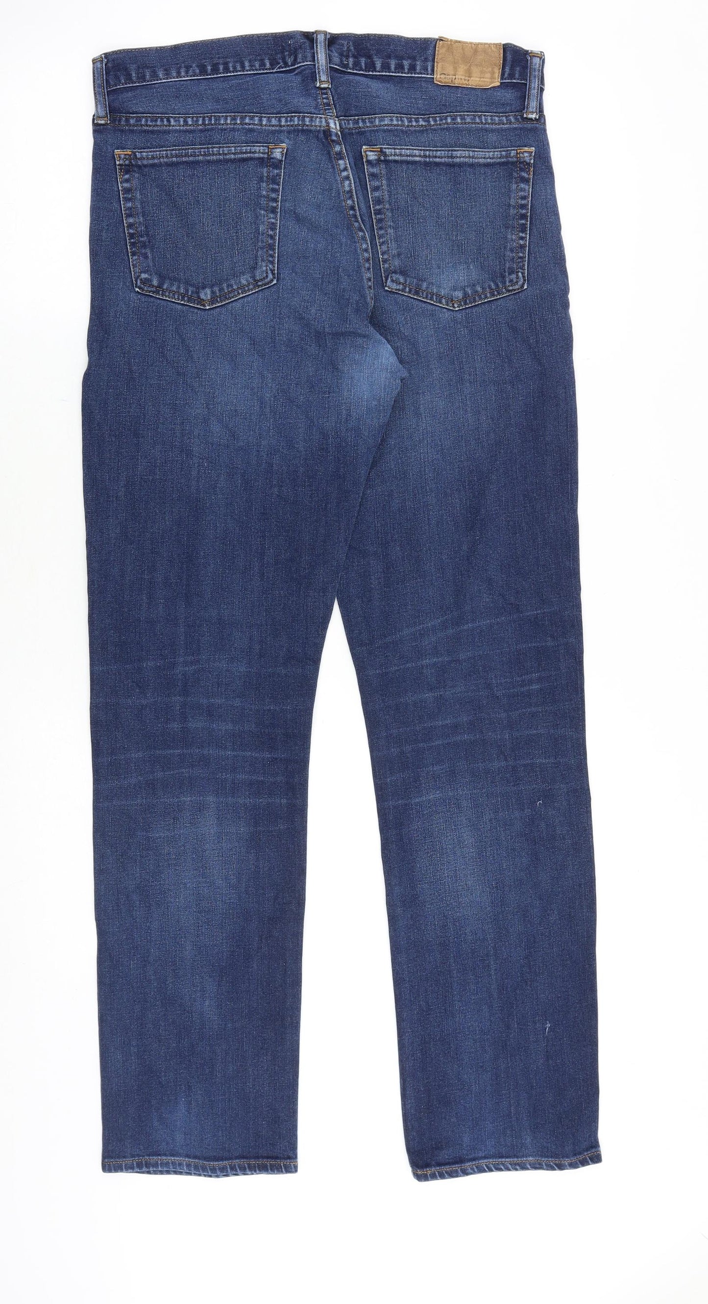 Gap Mens Blue Cotton Straight Jeans Size 32 in Regular Button