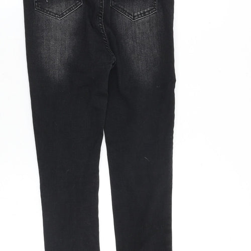 Preworn Womens Black Cotton Skinny Jeans Size 24 in Slim Zip
