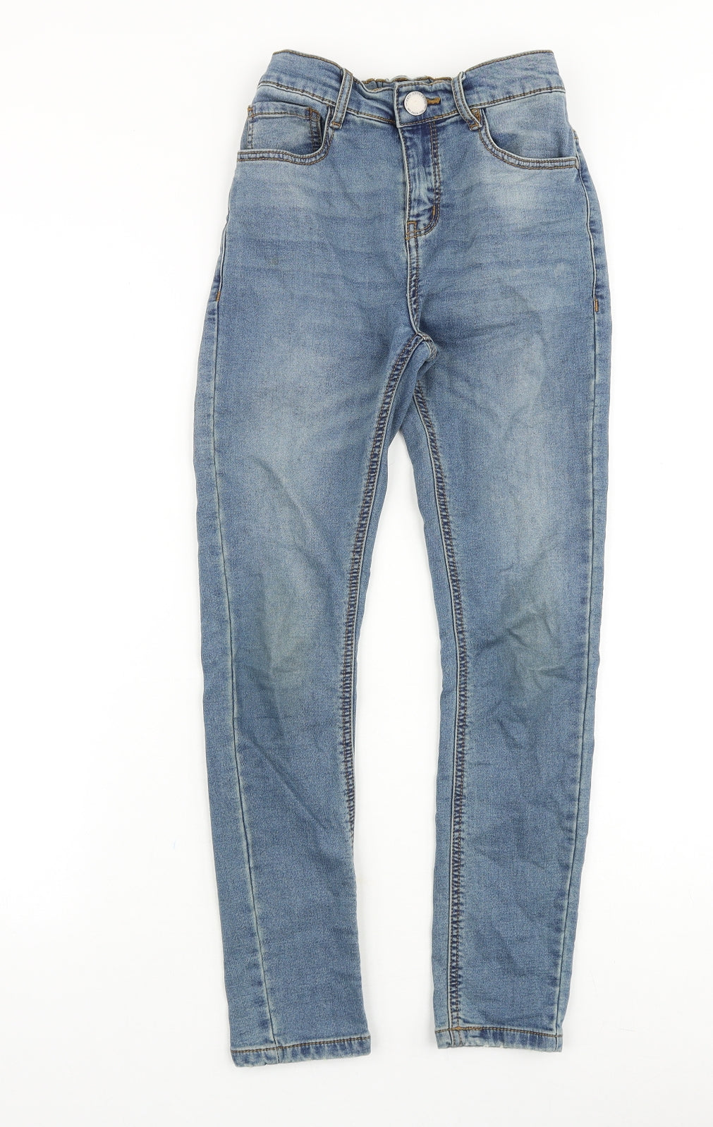 NEXT Boys Blue Cotton Skinny Jeans Size 12 Years Regular Zip