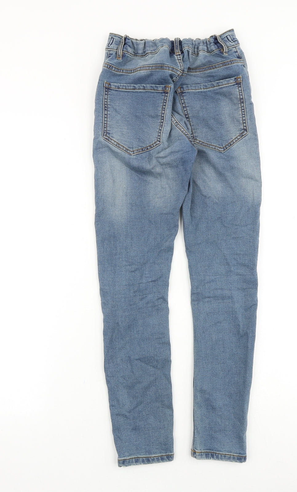 NEXT Boys Blue Cotton Skinny Jeans Size 12 Years Regular Zip