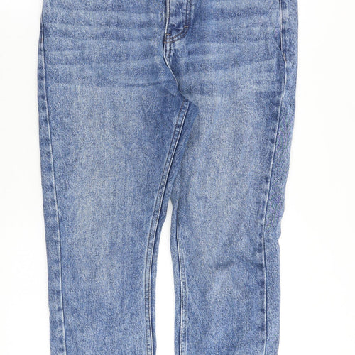 NEXT Womens Blue Cotton Straight Jeans Size 10 Regular Zip