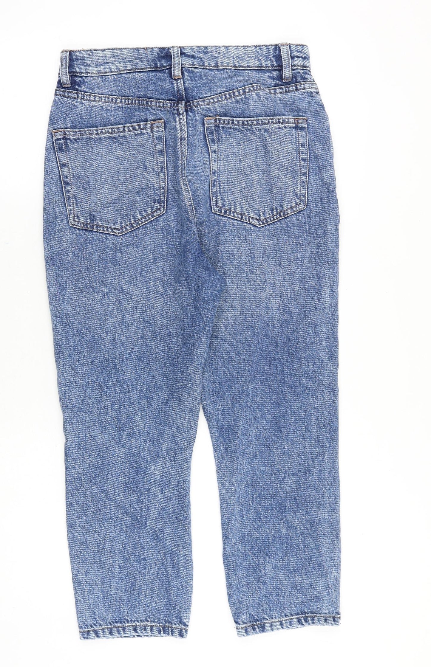 NEXT Womens Blue Cotton Straight Jeans Size 10 Regular Zip