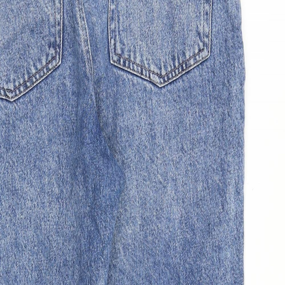 NEXT Womens Blue Cotton Straight Jeans Size 10 Regular Zip