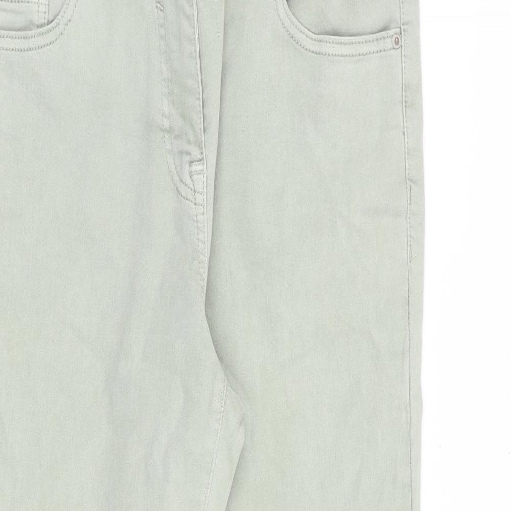 NEXT Womens Green Cotton Straight Jeans Size 12 Regular Zip