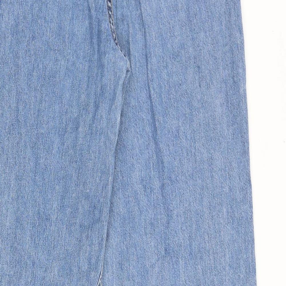 Stradivarius Womens Blue Cotton Straight Jeans Size 10 Regular Zip