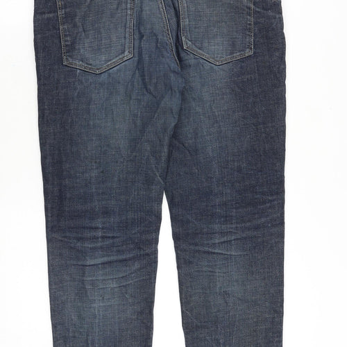 TU Mens Blue Cotton Straight Jeans Size 38 in Regular Zip