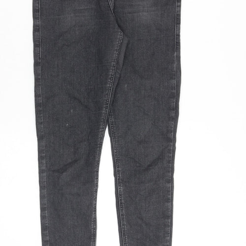 Topshop Womens Grey Cotton Skinny Jeans Size 28 in Slim Zip