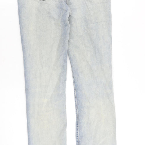 Levi's Womens Blue Cotton Straight Jeans Size 28 in Regular Zip