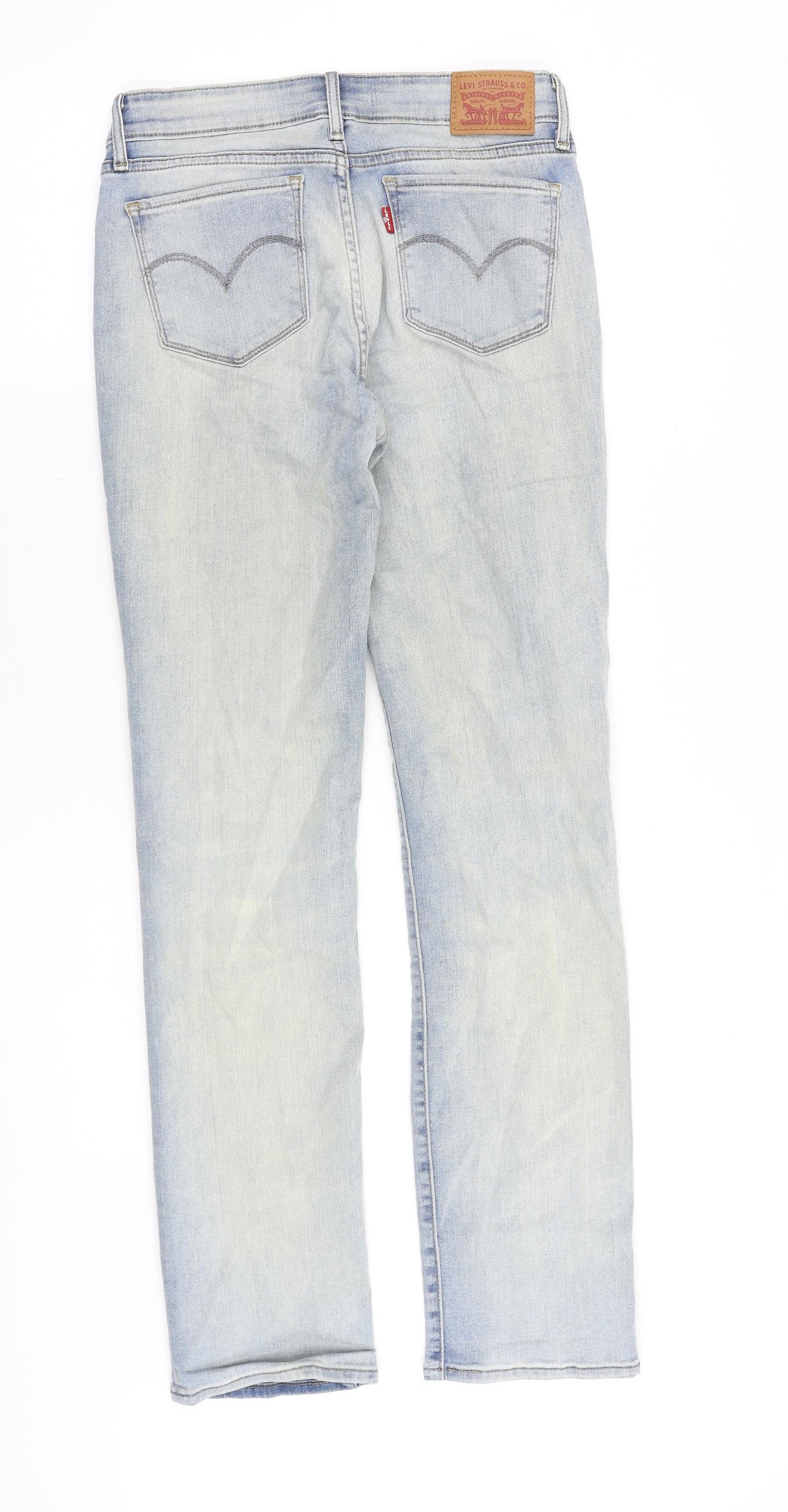 Levi's Womens Blue Cotton Straight Jeans Size 28 in Regular Zip