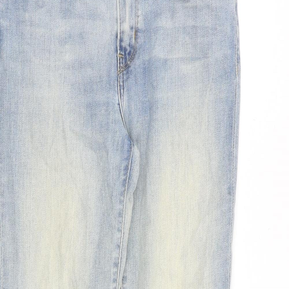 Levi's Womens Blue Cotton Straight Jeans Size 28 in Regular Zip