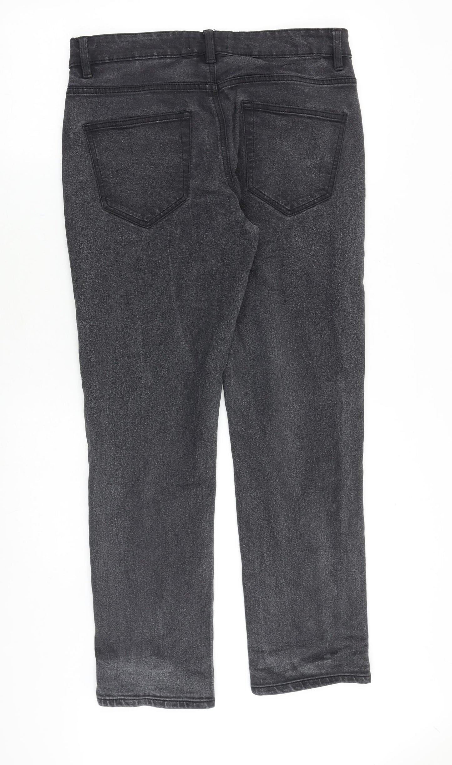 Matalan Mens Grey Cotton Straight Jeans Size 32 in Regular Zip