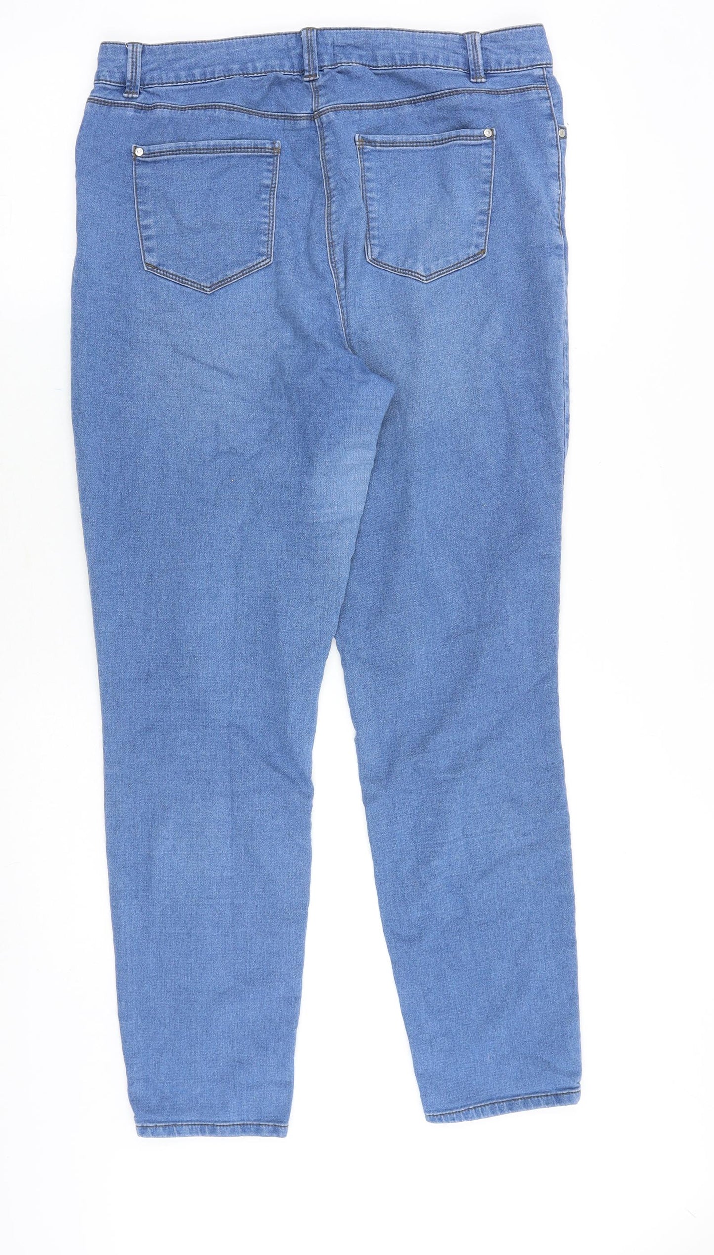 Matalan Womens Blue Cotton Skinny Jeans Size 16 Regular Zip