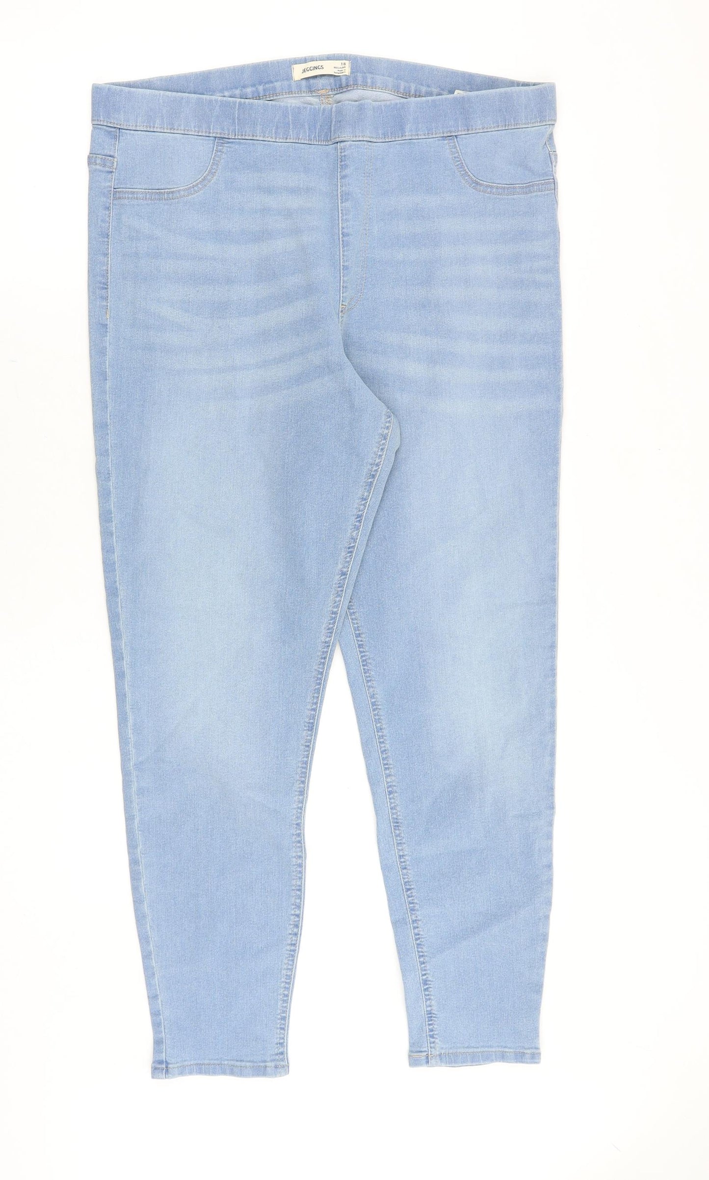 Marks and Spencer Womens Blue Cotton Jegging Jeans Size 18 Slim