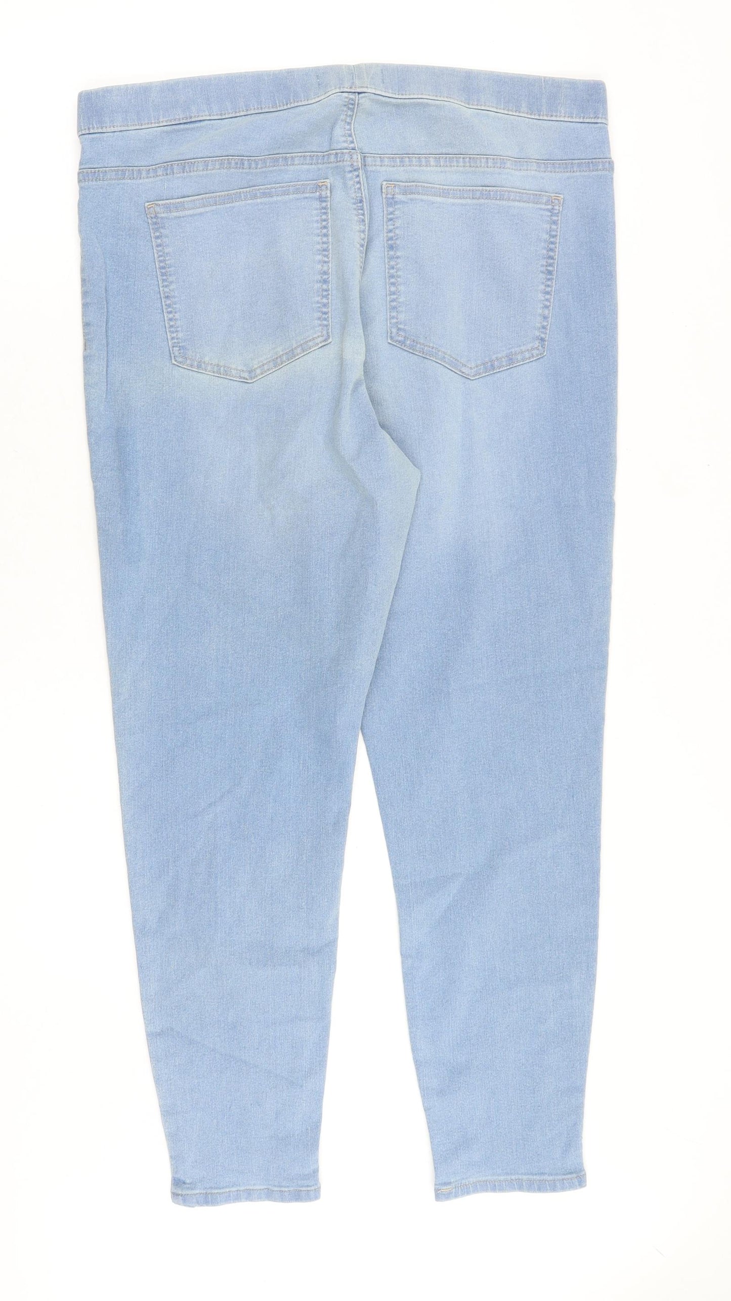 Marks and Spencer Womens Blue Cotton Jegging Jeans Size 18 Slim