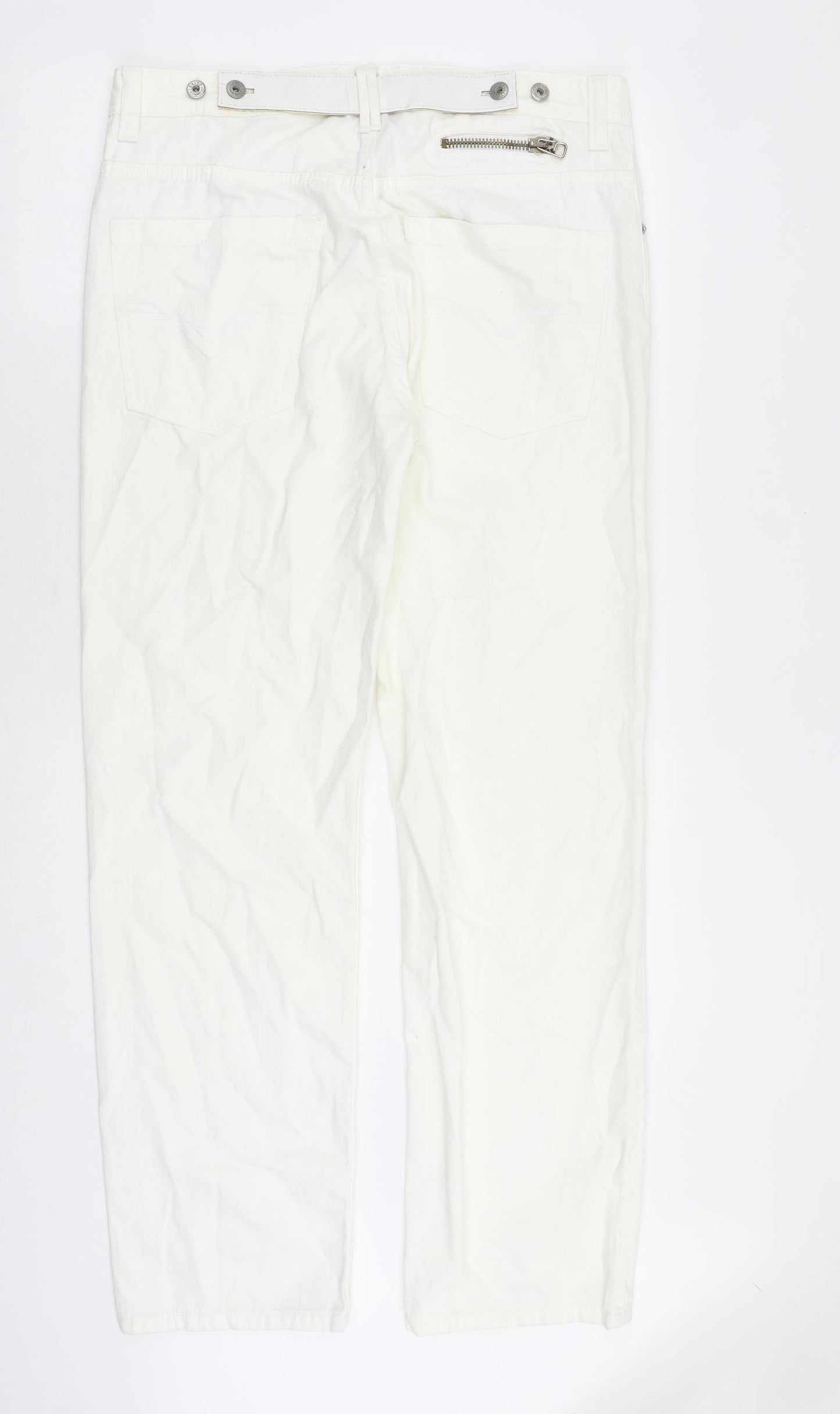 Schultz Mens White Cotton Straight Jeans Size 36 in Regular Zip