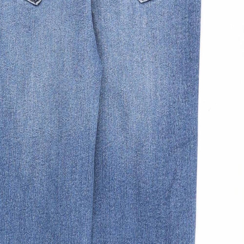 Marks and Spencer Womens Blue Cotton Skinny Jeans Size 6 Slim Zip
