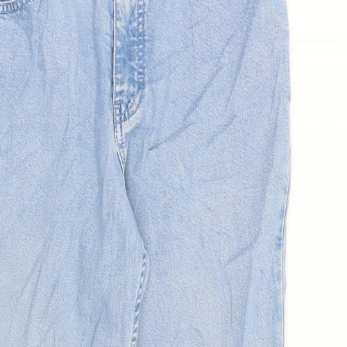 Marks and Spencer Womens Blue Cotton Straight Jeans Size 12 Regular Zip