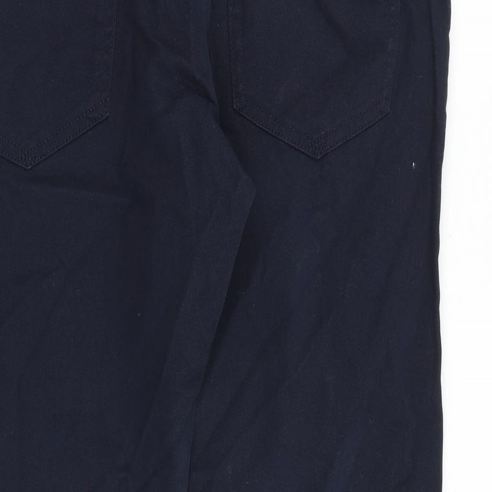 Marks and Spencer Mens Blue Cotton Straight Jeans Size 36 in Slim Zip
