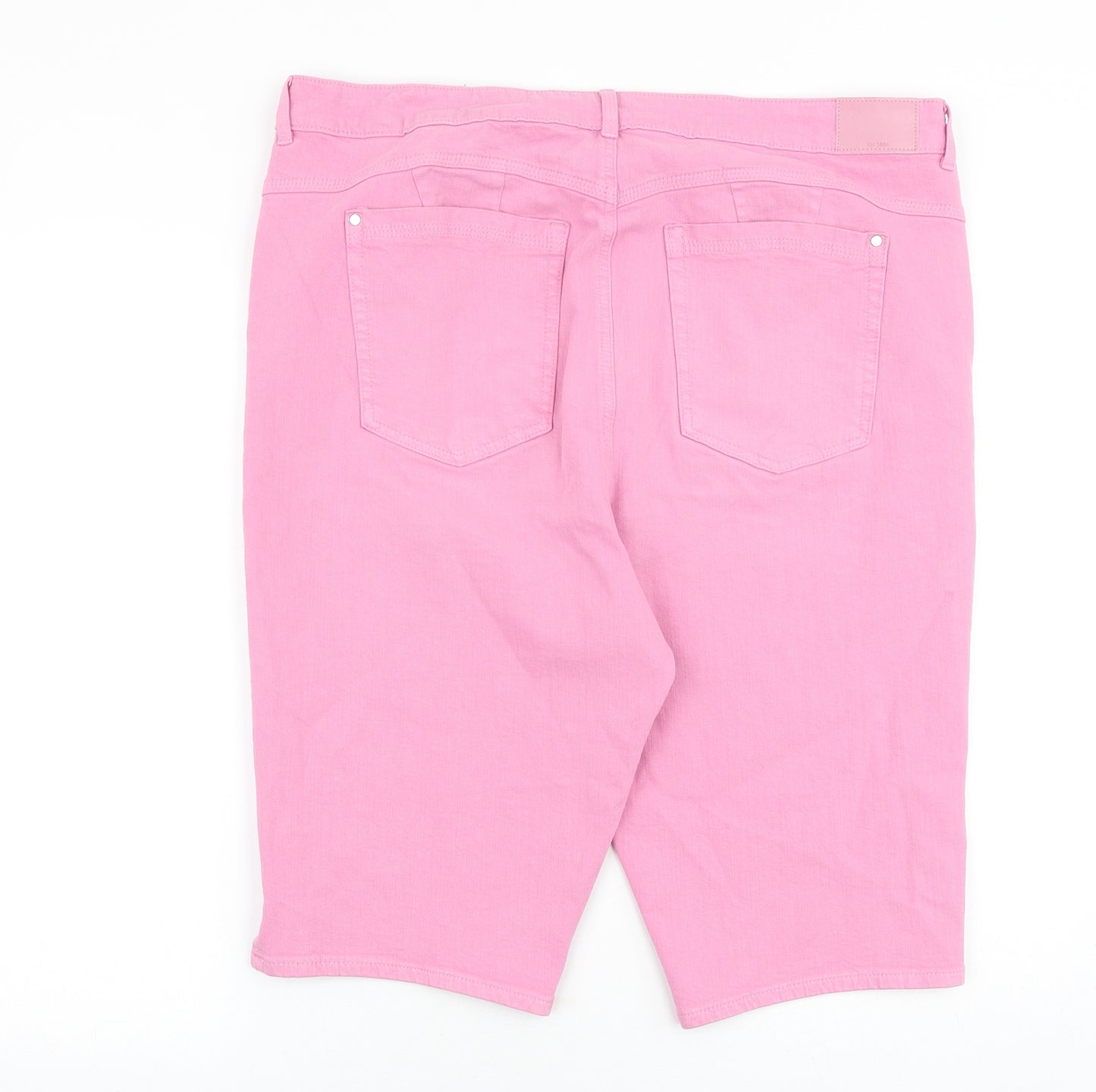 Marks and Spencer Womens Pink Cotton Skimmer Shorts Size 20 Relaxed Zip