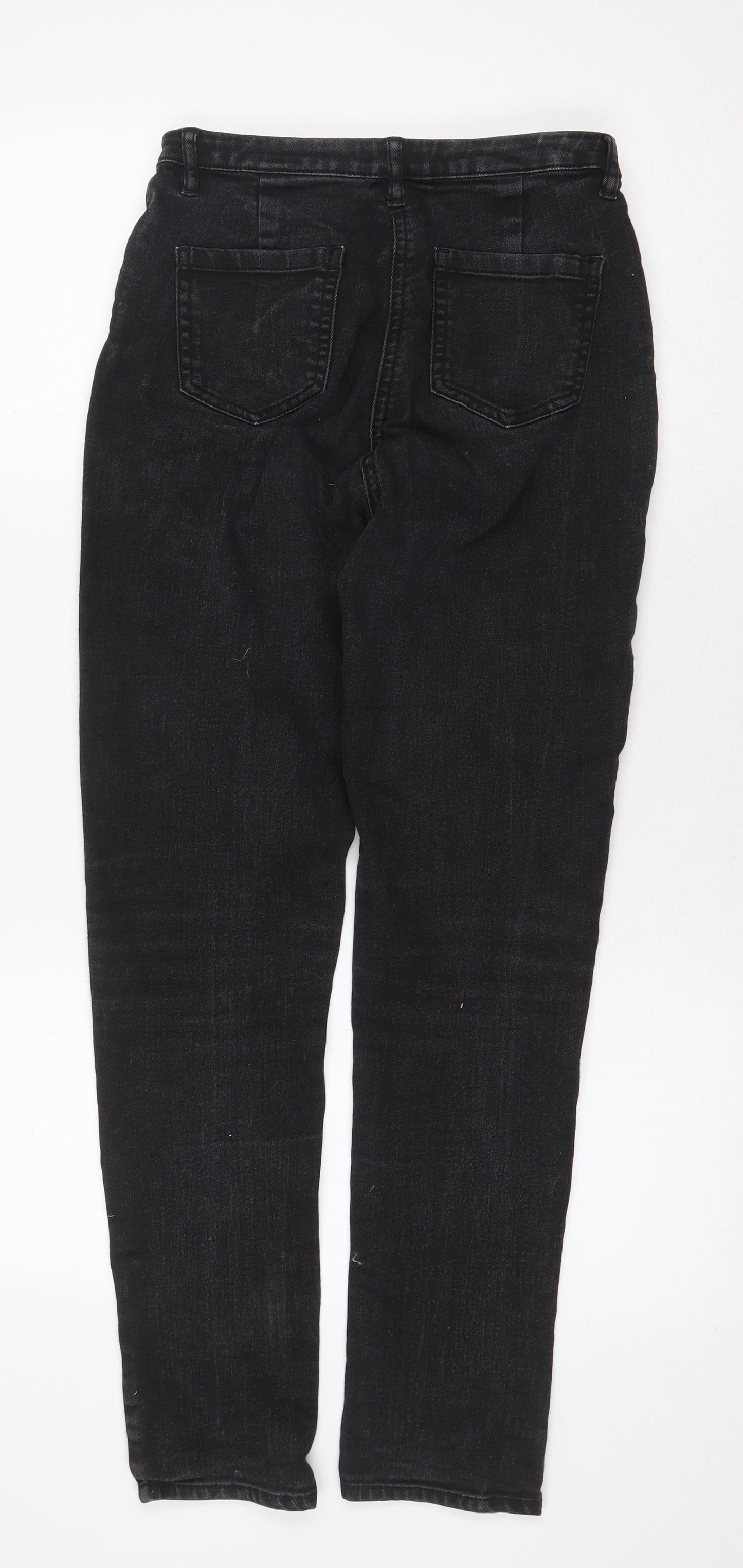 George Womens Grey Cotton Straight Jeans Size 12 Regular Zip