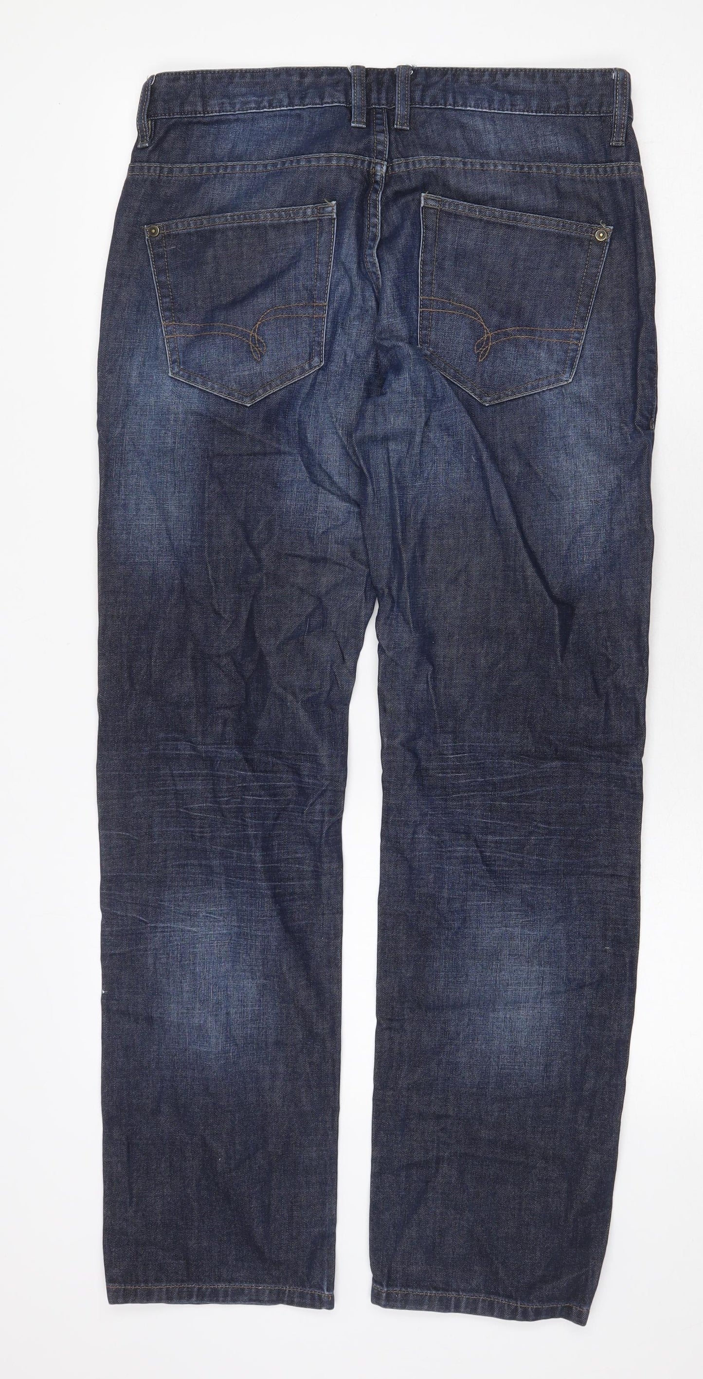 NEXT Mens Blue Cotton Straight Jeans Size 30 in Regular Zip