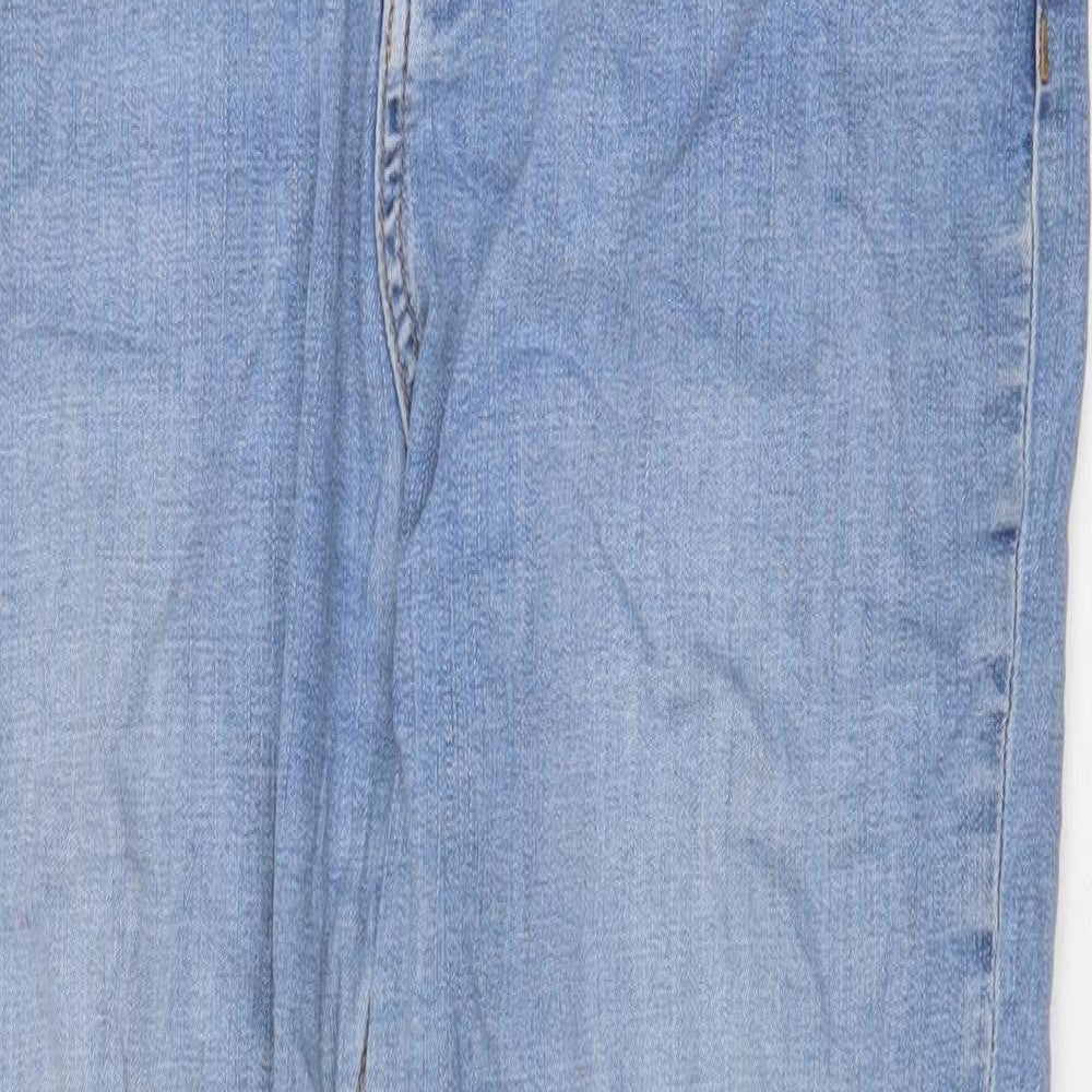 Marks and Spencer Womens Blue Cotton Skinny Jeans Size 14 Regular Zip